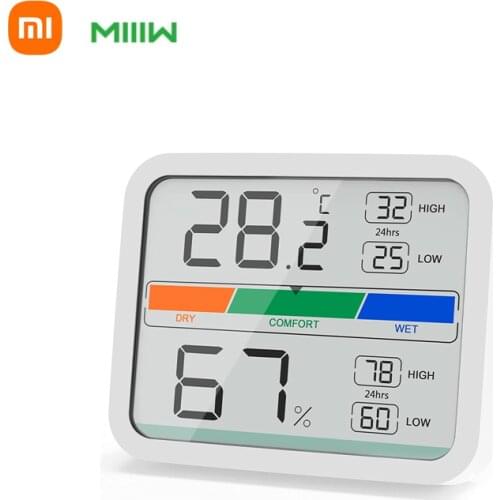 Xiaomi LCD Digital Thermometer 2 Hygrometer Indoor Thermo-Hygrometer with Magnet,MIN/MAX Records for Room Climate Control