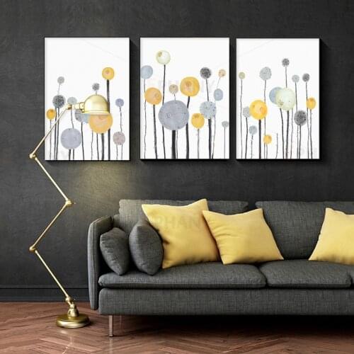 Colorful Abstract Yellow Grey Wall Art Canvas Poster and Print Modern Artwork Picture Painting Nordic Home Room Decoration