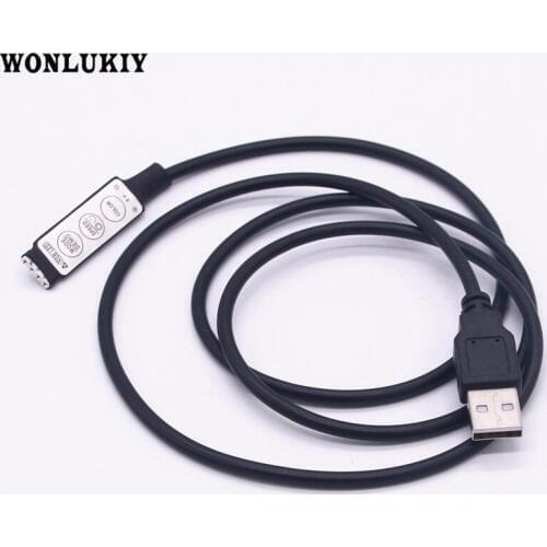DC5V RGB Controller USB Mini Led Dimmer With 3 Keys 4 Pin Female Connector for 5V RGB Led Strip 19 Dynamic Modes For Led Strip