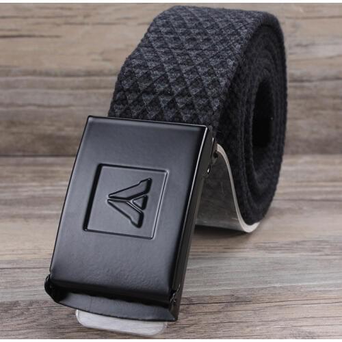 Hongmioo 2017 New Fashion Unisex Army Webbing Waistband Men Belt Jeans Male Casual Rhombus Luxury Canvas Ceinture Femme