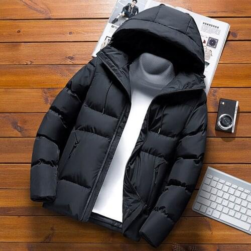 2021 Men Jacket Casual Solid Color Fashion Slim Hooded Jacket Mens Coat M-4XL Warm And Windproof Autumn And Winter Jacket Men
