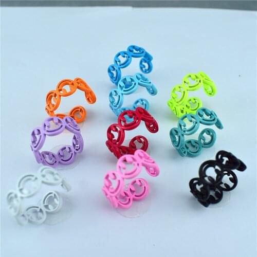 2021 new silicone opening adjustable smile happy ring mens and womens versatile jewelry manufacturers wholesale gifts
