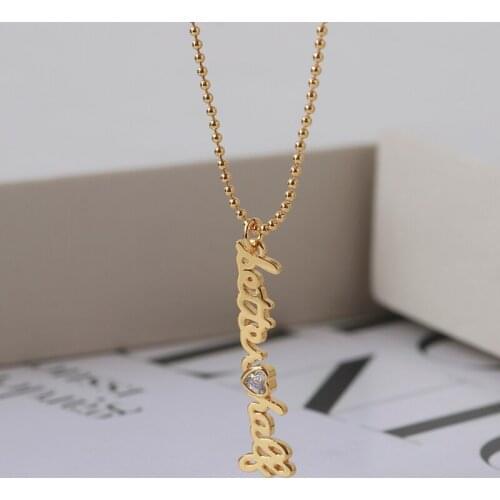 Simple European and American scenery letter inlaid shining personalized fashion necklace clavicle chain girls
