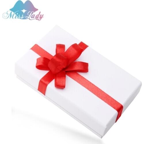 Miss Lady Bowknot Rectangle Jewelry Display Box Necklace Ring Earring Gift Boxes Packaging Display Accessories MLY6069