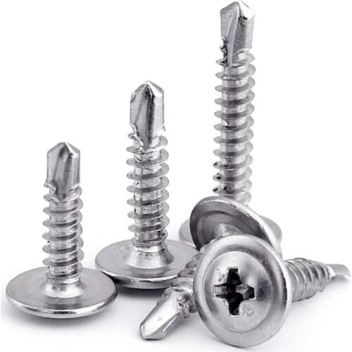 Stainless Steel Phillips Cross Recessed Thread Truss Head Drill Tail Self Tapping Screw Thread Flat Self Drilling Bolt M4.2 M4.8