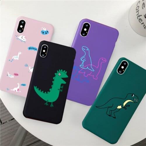 Cute Cartoon Animal Dinosaur Silicone Matte Soft Shell Phone Case for iPhone X XS XR 11 11Pro Max 7 8 6 6S Plus Phone Back Cover