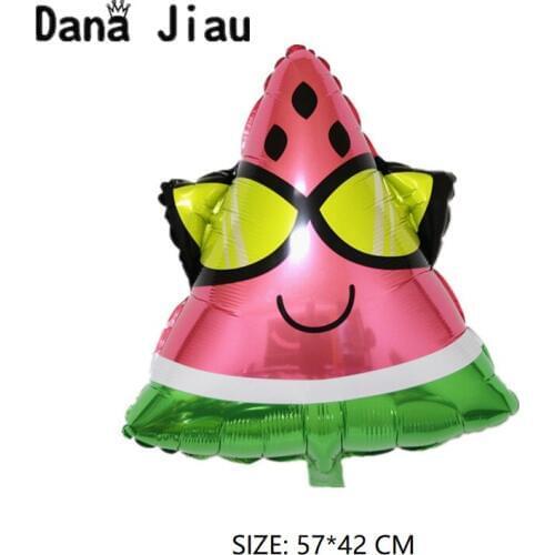 Sunglass watermelon Aluminum foil Balloons Birthday Party balLoon summer fruit festival decorations kids toy inflate air ball