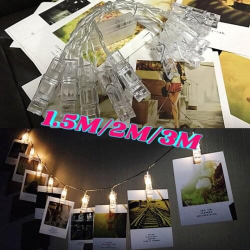 3M LED Lights Photo Clip Garland Fairy String Lights Battery Operated Card Photo Holder for New Year Christmas Decor Fairy Light