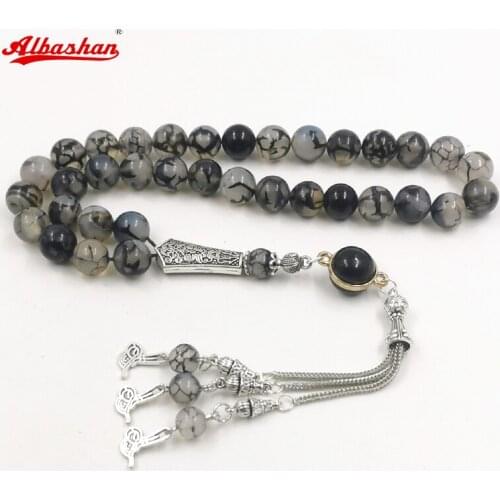 Tasbih Man gemstone agate Turkish jewelry with Onyx misbaha muslim bracelet arabic rosary islamic fashion accessoires Eid gift