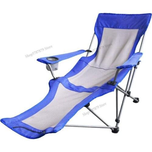 Outdoor folding chair lounge chair portable backrest lounge chair beach chair fishing chair home nap lunch break bed chair