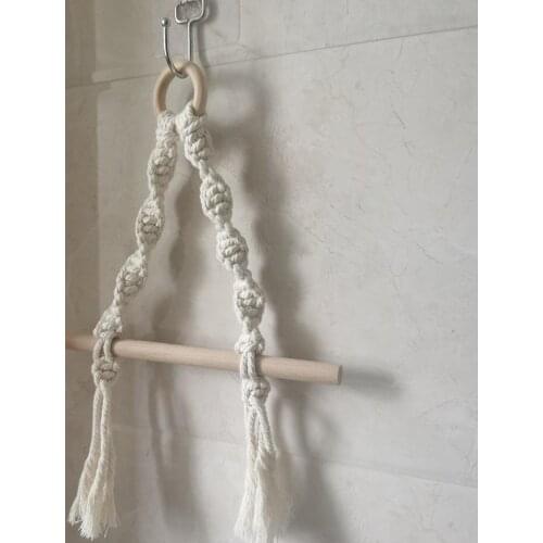 Vintage Nordic Wall Hanging Wooden Stick Roll Paper Holder Towel Hanger Wall Mounted Paper Stand For Kitchen Bathroom Toilet