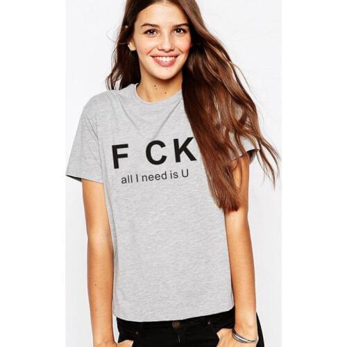 Funny all i need is U print cotton t shirts for women lady girls summer short sleeve brand tops casual tees plus size