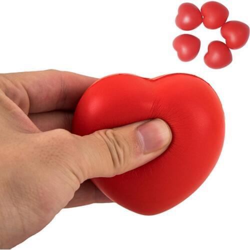 Funny Love Heart Ball Soft Slow Rising Stress Reliever Gag Squeeze Kids Toy
