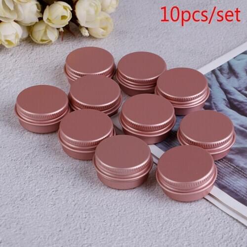 10ps High Quality 10g Pink Empty Aluminum Pot Jars Cosmetic Containers With Lid Eye Cream Hair Conditioner Tin Cosmetic Metal
