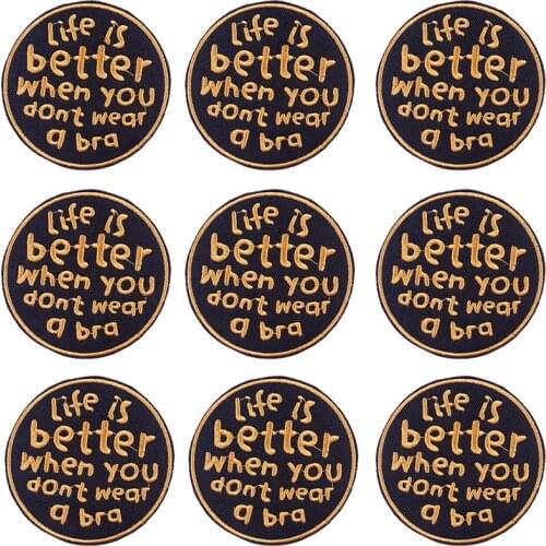 Pulaqi 10PCS Punk Letter Embroidered Patch Wholesale Patch Iron On Patches For Clothing Punk Wholesale Dropship Custom Patch