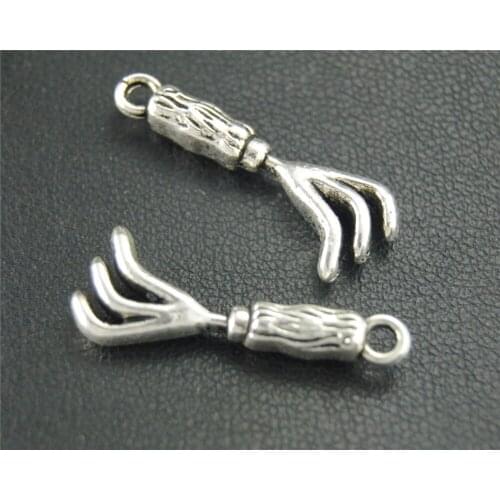 10pcs Silver Color Paw Charm Fit Bracelets Necklance DIY Metal Jewelry Making 26x10mm A1863