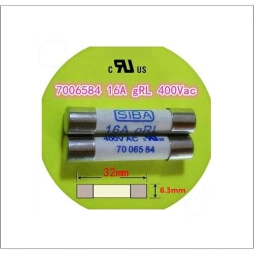 2pcs/Lot 6.3 x 32mm 16A gRL AC400V SIBA Ceramics Fuse DMI-Fuse 70 065 84