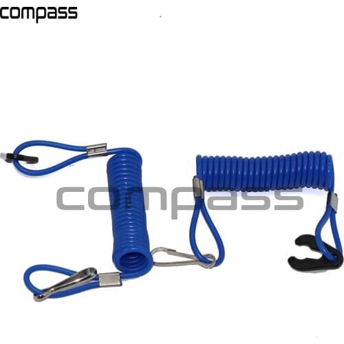 2PCS Jet Ski Safety Lanyard Tether Cord Boat Outboard Engine Blue Emergency Flameout Switch Drawstring