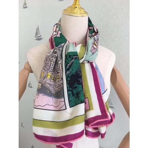 2020 new arrival autumn spring classic pattern140*140 cm animal scarf 65% cashmere 35% silk scarf wrap for women lady girl