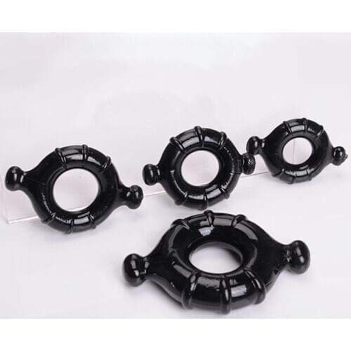 4Pcs/set Soft Silicone Cock Ring Stretchy Penis Erection Keeper Enhancer Prolong Cock Ring Sex Toys