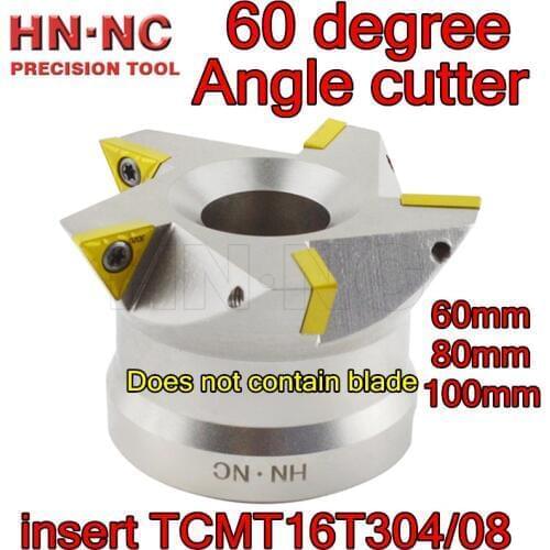 60mm 80mm 100mm CNC 60 degree Angle milling cutter disc. insert TCMT16T304/08 cutter disc Does not contain blade Free shipping