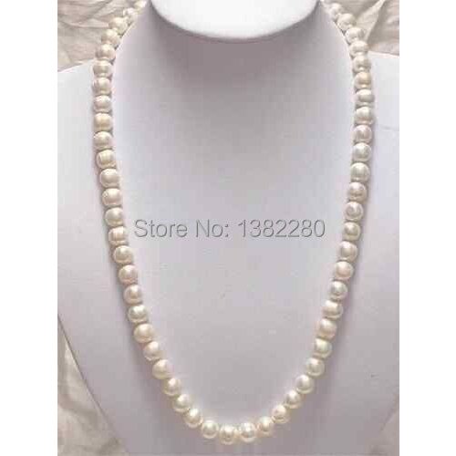 8-9mm White freshwater pearl long necklace 25inch DIY women handmade making design jewelry