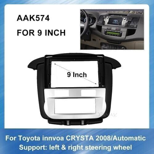 9 Inch Car Radio Dash Panel fascia for-Toyota innvoa CRYSTA automatic 2008 GPS Navigation Panel Adaptor Refitting Kit frame