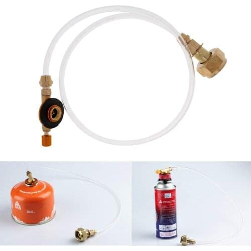 Propane Refill Adapter Picnic Camping Stove Gas Hose Double Sided Adjustable Flat Tank Gas Pipe Adapter Hose
