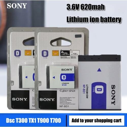 Original Sony NP-BD1 NP BD1 NP-FD1 FD1 Camera Battery Pack DSC T300 TX1 T900 T700 T500 T200 T77 T90 T2 G3 S930 DSC-T2 T75 T33