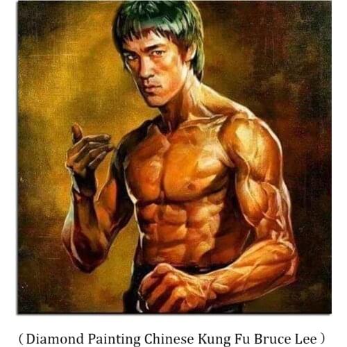 5d diy Full square round diamond painting Chinese Kung Fu Bruce Lee Diamond embroidery Cross Stitch mosaic decoration Art