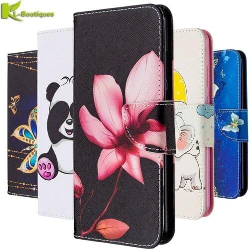 Case on Huawei Y6p 6.3" MED-LX9 MED-LX9N Etui Painted Flip Walltet Soft Silicone Leather Case Huawei Y6P Y 6P Y6 P 2020 Covers