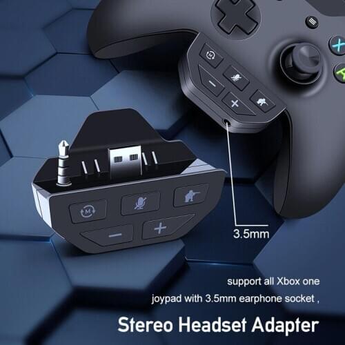 Black Stereo Headset Adapter Controller 3.5mm Audio Adapters Headphone Converter For Micros X- One Wireless Gamepad Accessories