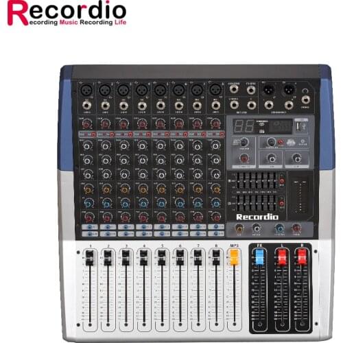 GAX-M80 High quality 8 channel audio mixer SD/USB karaoke audio sound mixer console Wireless Blue Tooth audio mixer
