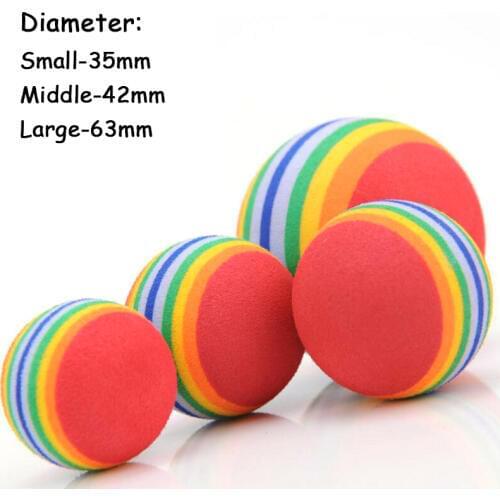 1/5/10pcs 35mm Small Pet Cat Interactive Training Toys Floating Ball Pet Dog Puppy Toy Cat Kitten Soft Rainbow Play Balls