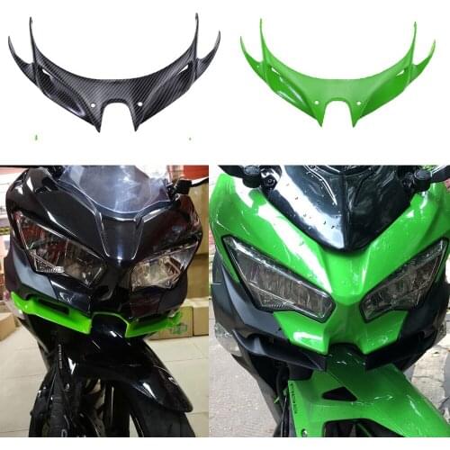 For Kawasaki NINJA250 400 2018-2019 spoiler rear wing headlight fairing kit Carbon Fiber