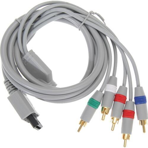 ALLOYSEED 1.8m 1080P Component Game Cable for Wii HDTV Audio Video AV 5 RCA Game Adapter Video Cable for Nintend Wii Gray