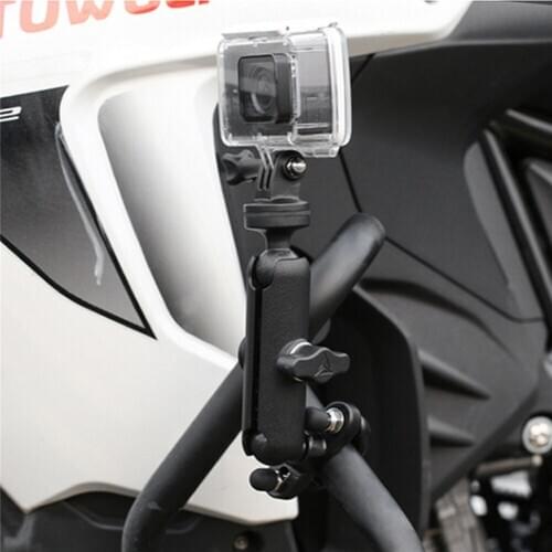 Metal Handlebar Mount Mirror Mount Shockproof Fixing Bracket with 1/4 Screw for GoPro SLR Mirco Camera Motorcycle Bike Holder