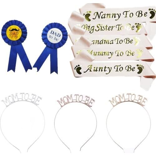 Party Shoulder Strap Pink Grand Baby Shower Mummy To Be headdress DAD Nanny To Be Etiquette Belt Baby Shower Party Supplies