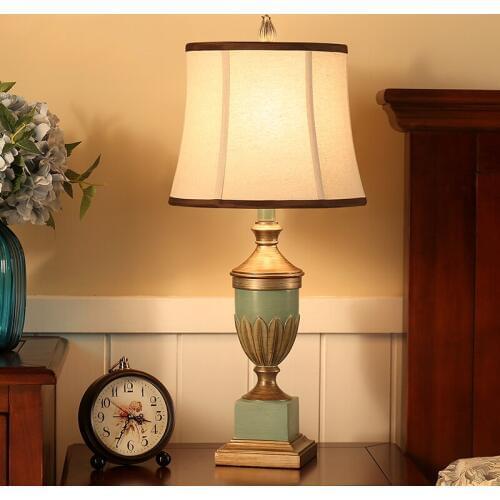 Nordic Bedroom Table Lamps Vintage Table Lamps for Bedroom Resin Light Desk Light Fabric Bedroom Lamparas De Mesa Bedside Lamp