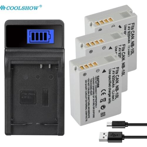 NB-10L NB 10L NB10L Battery For Canon SX40 HS SX40HS SX50 HS SX50HS G1 X G15 G16 SX60 HS G3X 920mAh Camera Batteries