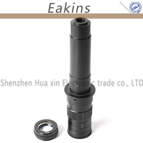 MAX 600X 10X~300X Adjustable Magnification 25mm Zoom C-mount Lens+2.0X Barlow Auxiliary Lens For Industry Microscope Camera