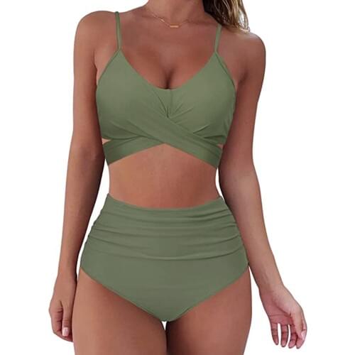 Solid Swimwear Womens Swimsuit Push Up Bikini 2021 Strap Bikinis Set Sexy Bathing Suit Mujer Beachwear Monokini Swim Biquini