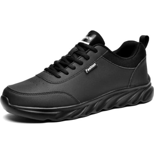 Casual Mens Leather Shoes 2021 PU Leather Low-Top Lace-Up High-Quality Sneakers Simple And Versatile Design Mens Sneakers