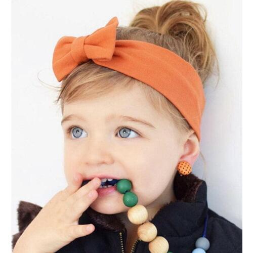 Baby Bowknot Headband Knitted Cotton Children Girls elastic hair bands Turban for girl Headbands Summer bandeau bebe
