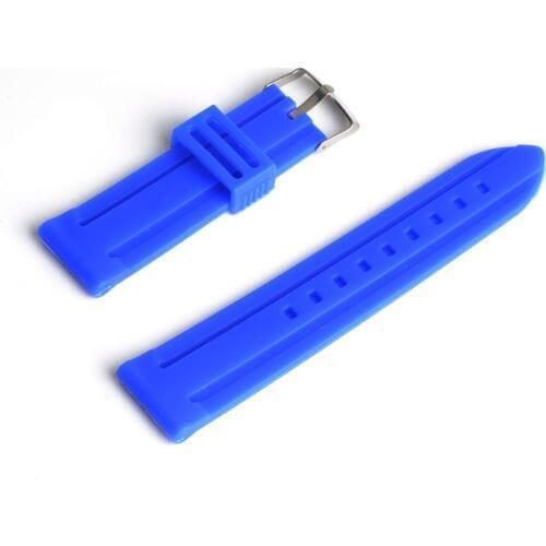 Men Women 24mm Blue Silicone Watch Band Strap Bracelet Fashion Watchband bande de montre cinturino Correa de rel