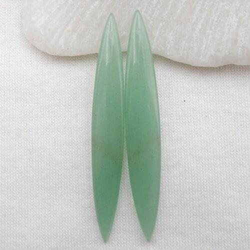 Natural Gemstone Green Aventurine fashion Woman Long Shape Earrings bead,Popular jewelry51x8x4mm,4.9g