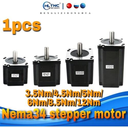 CN/RU/EU Nema34 stepper motor 3.5Nm/4.5Nm/5Nm/6Nm/8.5Nm/12Nm 3A 65mm/78mm/82mm/100mm/118mm/156mm length 3 aixs 4 axis CNC router