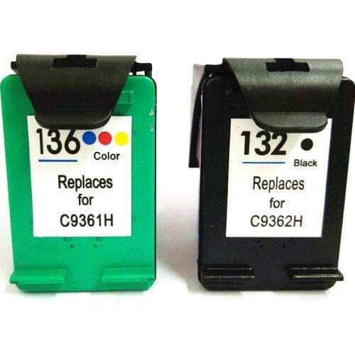 Vilaxh 132 136 Compatible Ink Cartridge For HP Photosmart 2573 C3183 1513 Officejet 5443 6213 D4163 pcs1513 Printer