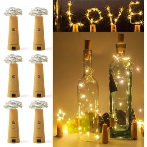 Battery Powered Cork Wine Bottle Light DIY LED String Light Light Birthday Party Wine Bottle Stopper Light Lamps 1.5/2/3/5m