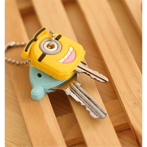 1pc Lovely Cartoon Silicone Protective Key Case Cover For Key Control Dust Cover Holder Animation Figures key Pendant Key Holder
